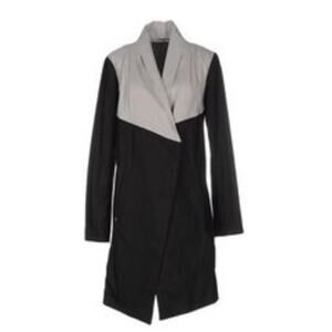 Oblique Creations Overcaot Women's Sz 2 XS  Black Tan Gray Colorblock Mid-Length